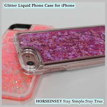 New Style Colorful Quicksand Cover Transparent Liquid Glitter PC Phone Case
